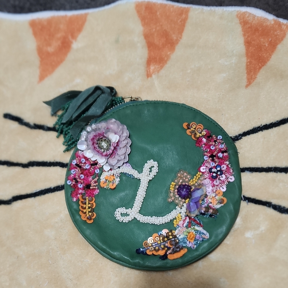 Anthropologie Green Coin Bag